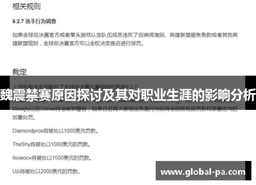 魏震禁赛原因探讨及其对职业生涯的影响分析